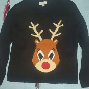 Black Reindeer Sweater